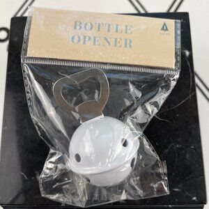 White Jingle Bell Bottle Opener New In Package Holiday Bar 4" H x 3" W Christmas